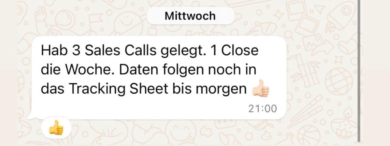 Kundenergebnis: 3 Sales Calls, 1 Close die Woche