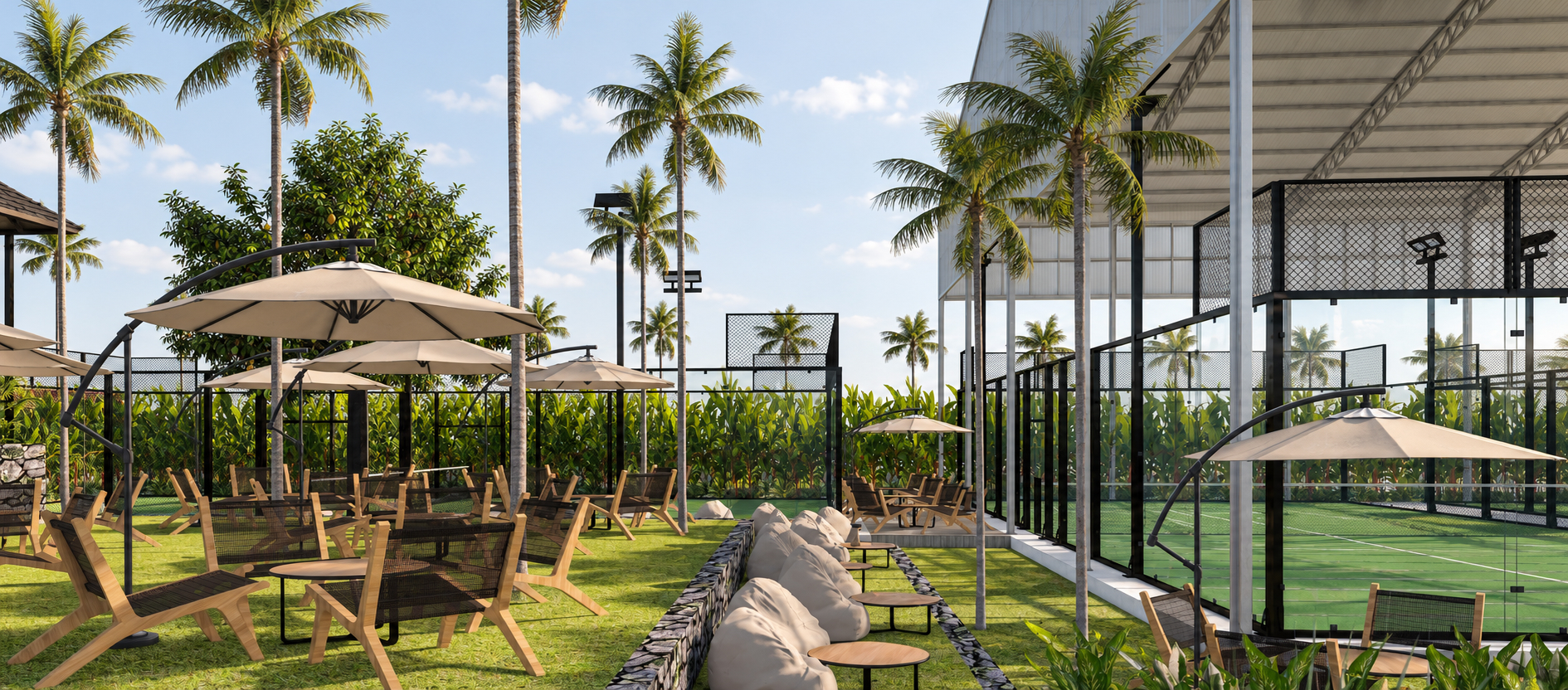 Visualisierung Lounge am Padel Court
