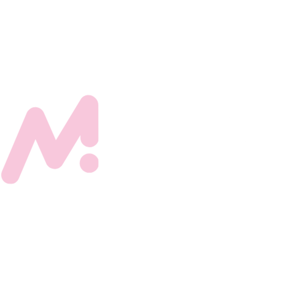 Dunkelblauer Kreis mit weißem Text "MELA BIHORAC MARKETING", umrahmt von einem "M" und "B" in der Mitte.