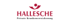 Rotes Logo mit Text "HALLESCHE Private Krankenversicherung" und stilisierter Figur.