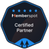 Memberspot Certified Partner-Abzeichen mit 5 Sternen, schwarzem Hintergrund und blauem Rand.