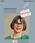 Freundlich lächelnde Karin Stehr mit Brille lächelt, Text "Independent Eyewear BASICS", "NEUE SERIE", "#4 CASUAL", "Eyewear Kategorien".