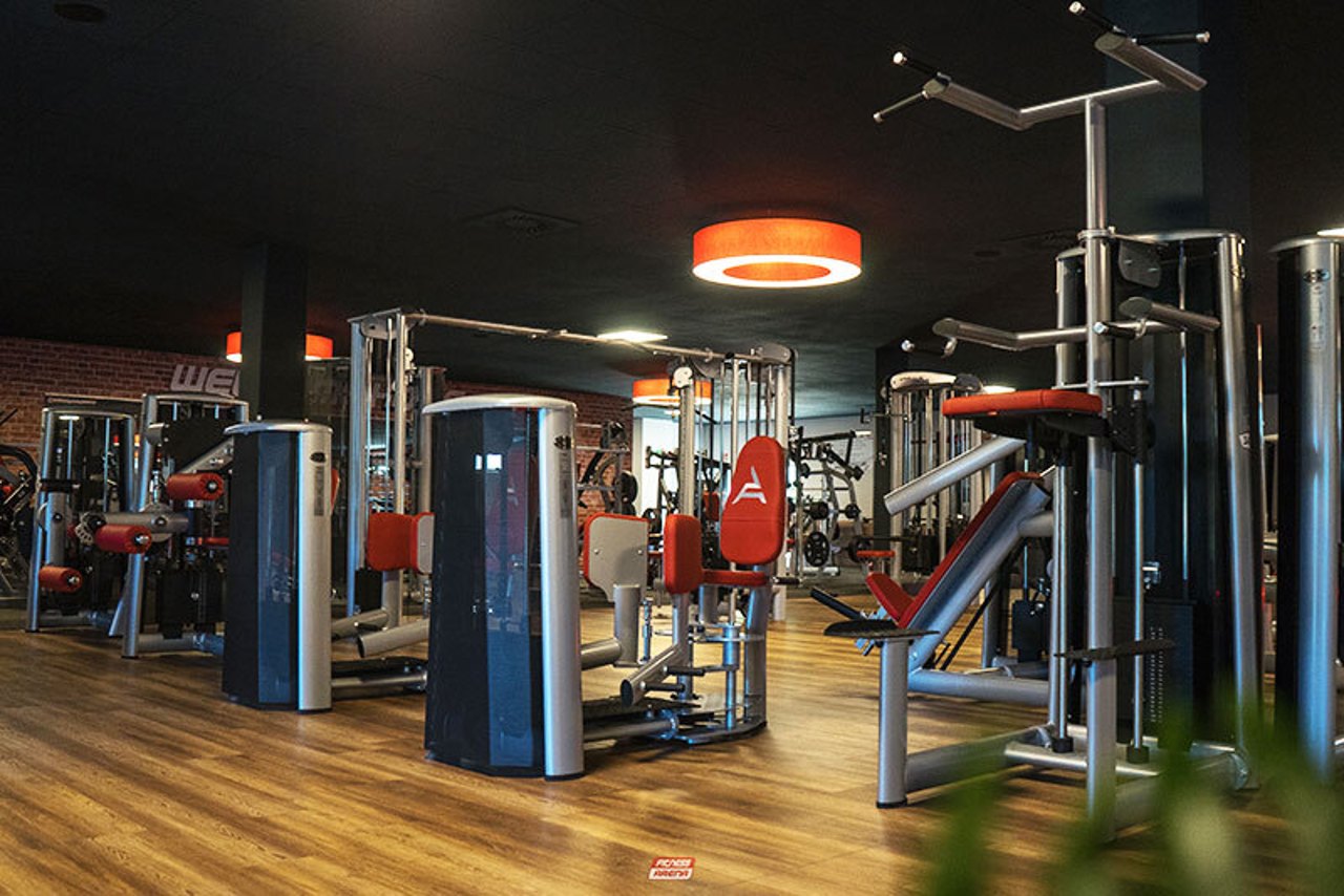 Trainingsfläche der Fitness Arena Döbeln mit Holzboden