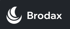 Logo von Brodax mit einem weißen, stilisierten Blatt- oder Wellensymbol links und dem Schriftzug "Brodax" rechts.