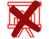 Rotes X über einem roten Dokumentsymbol mit drei Textzeilen.
