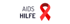 Logo der AIDS-Hilfe mit roter Schleife und dem Text "AIDS HILFE".