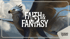 A majestic griffin with blue and brown feathers, soaring through a cloudy sky, with "FAITH & FANTASY" text.