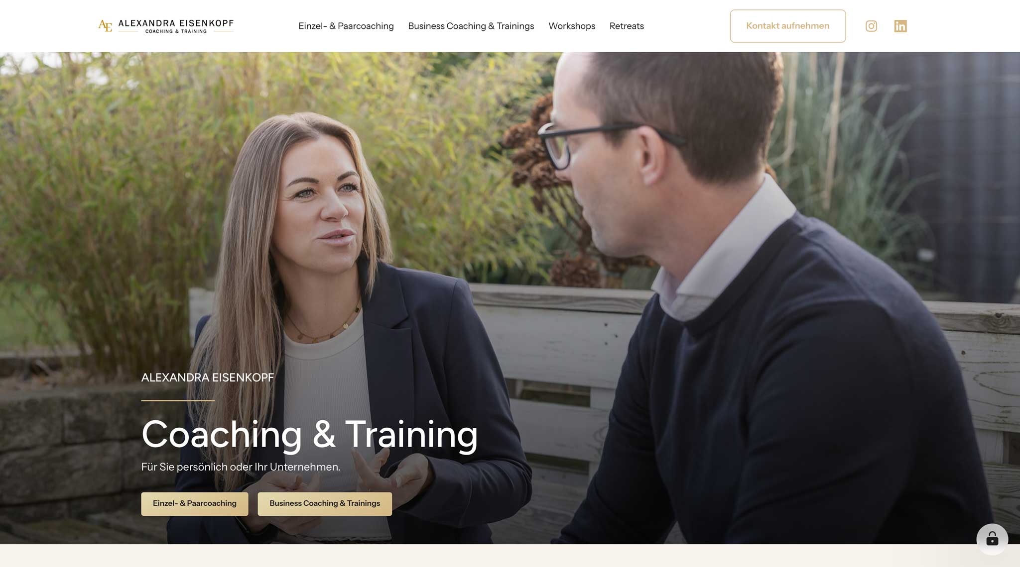 Startseite der von uns gestalteten Coaching-Website von Alexandra Eisenkopf