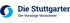 Logo von Die Stuttgarter: ein dunkelblauer und hellblauer Kreis, daneben der Text "Die Stuttgarter Der Vorsorge-Versicherer".