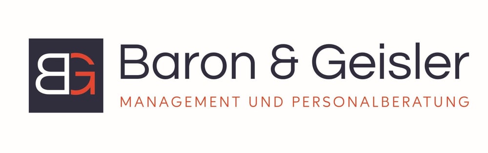 Logo von Baron & Geisler, mit den Initialen BG in einem Quadrat und dem Text "MANAGEMENT UND PERSONALBERATUNG".