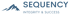 Logo von "SEQUENCY" in Blau mit einer stilisierten Bergform links und dem Slogan "INTEGRITY & SUCCESS" darunter.