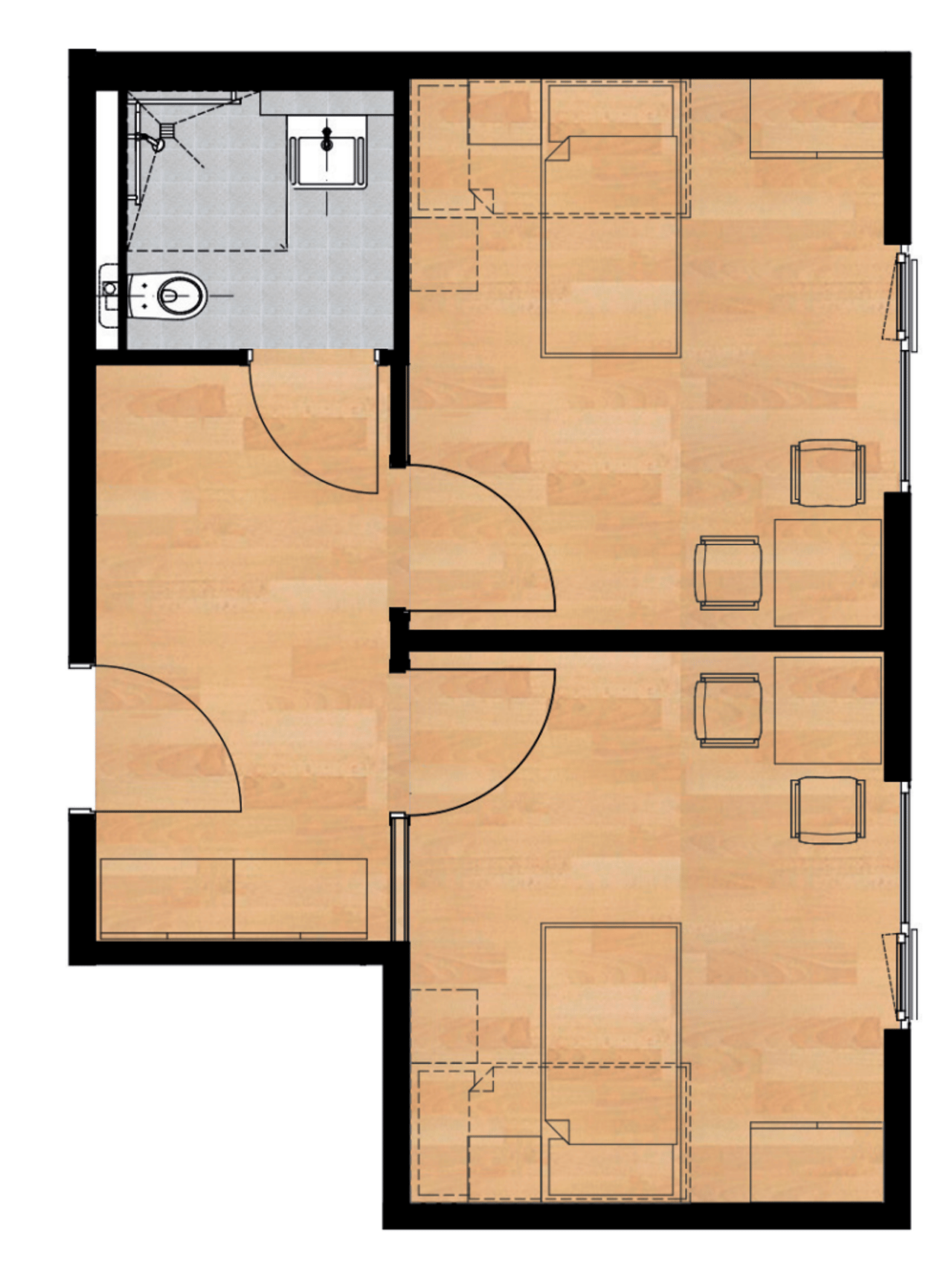 Grundriss Partnerpflegeappartement Nr. 20/21
