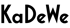 Schwarzer "KaDeWe" Schriftzug auf dunkelgrünem Hintergrund.