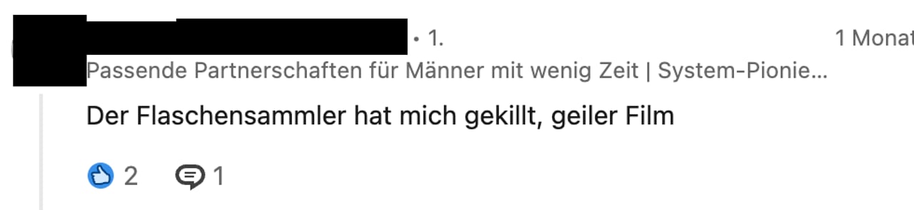 LinkedIn-Reaktion