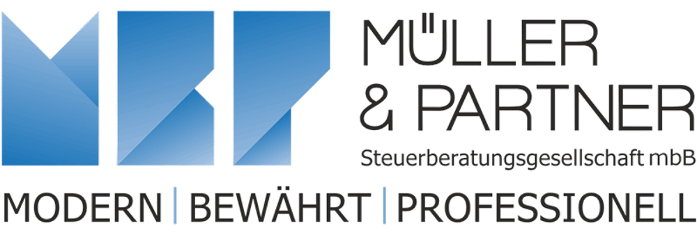 Logo Müller & Partner Steuerberatungsgesellschaft mbB: Modern, Bewährt, Professionell.