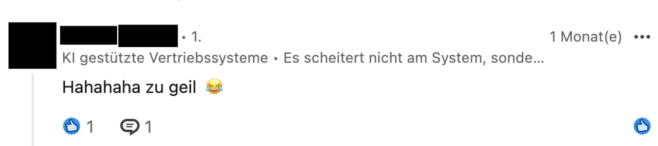 LinkedIn-Reaktion