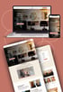 Ein Laptop, Smartphone und Tablet zeigen die Website "Willkommen im Salon Giovanni" mit Bildern des Salons.