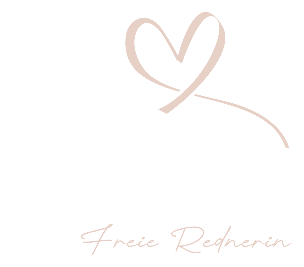 Jenny Nadig Freie Rednerin Logo mit Herzsilhouette in Beige auf dunklem Grün.