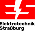 Logo: roter Blitz mit "E" und "S", darunter "Elektrotechnik Straßburg" in Schwarz.