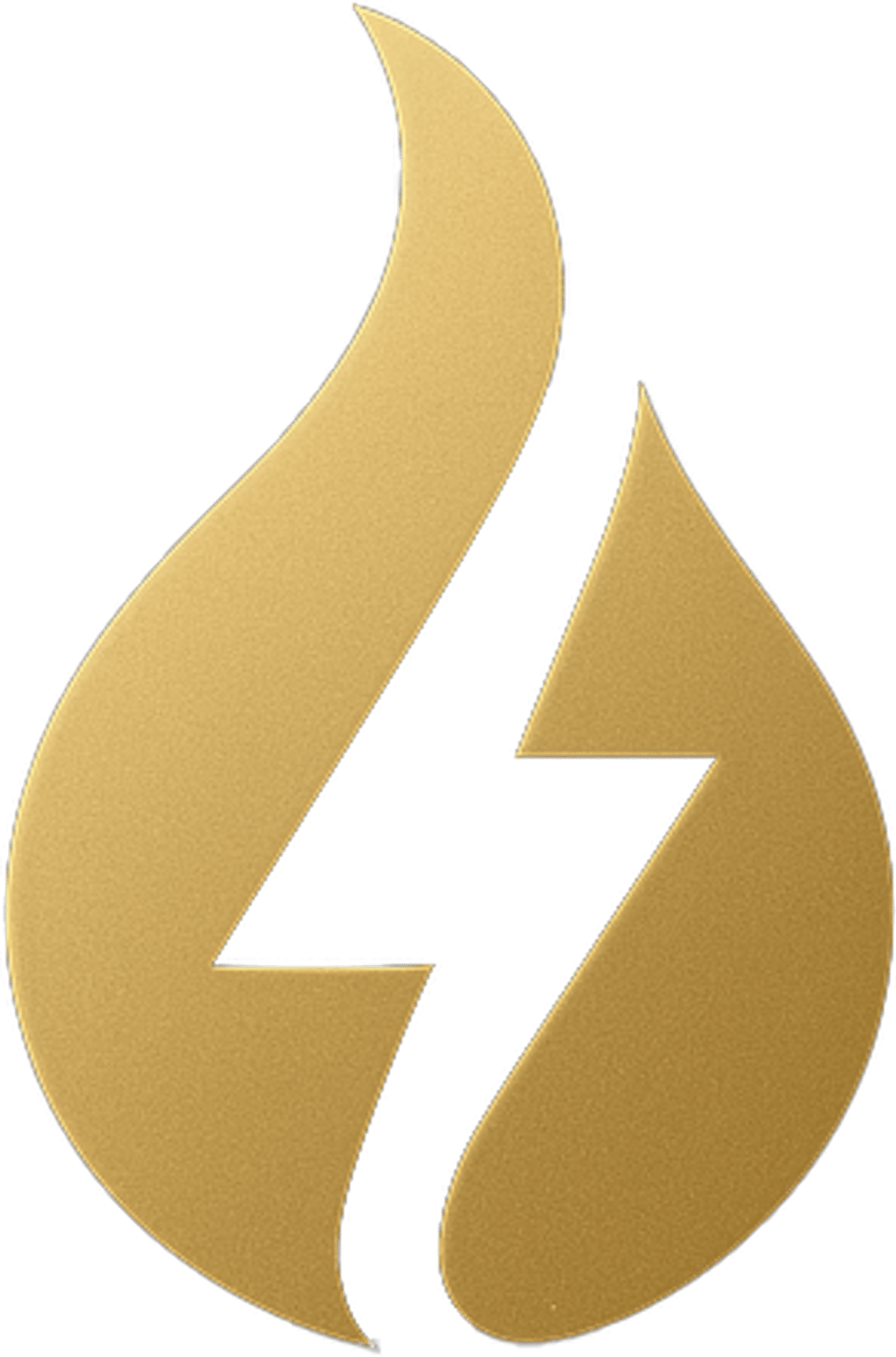 Goldene Flamme mit Blitzsymbol in der Mitte. Teil des Logos von Watt-Vergleich.
