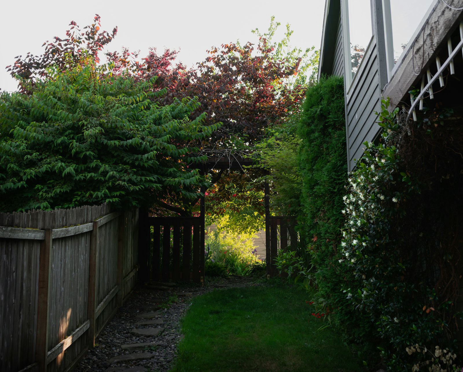 Wooden fence running alongside a house in Howard County, Maryland