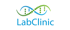 Grünes und blaues DNA-Symbol über dem Text "LabClinic".