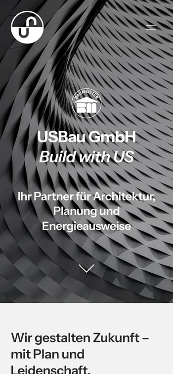Website von USBAU in der Handy-Ansicht