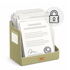 Ein Aktenhalter mit Dokumenten und einem Vorhängeschloss-Symbol für Datensicherheit.