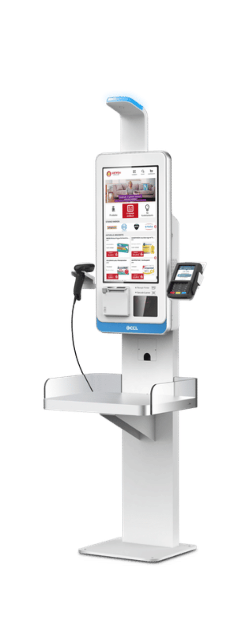 id.EXPRESS Standgerät mit Scanner, Ablage und Bezahlterminal