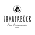 THAUERBÖCK Bio Brennerei Logo mit einem Kreis, der ein stilisiertes Tier zeigt.