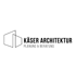 Käser Architektur Logo mit zwei ineinandergreifenden, stilisierten Hausumrissen und dem Text "PLANUNG & BERATUNG".