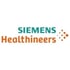 Siemens Healthineers Logo mit grünem Siemens und orangefarbenem Healthineers Text, gefolgt von orangefarbenen Punkten.