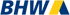 Blaues BHW-Logo mit gelbem Dreieck, das über das W hinausragt.