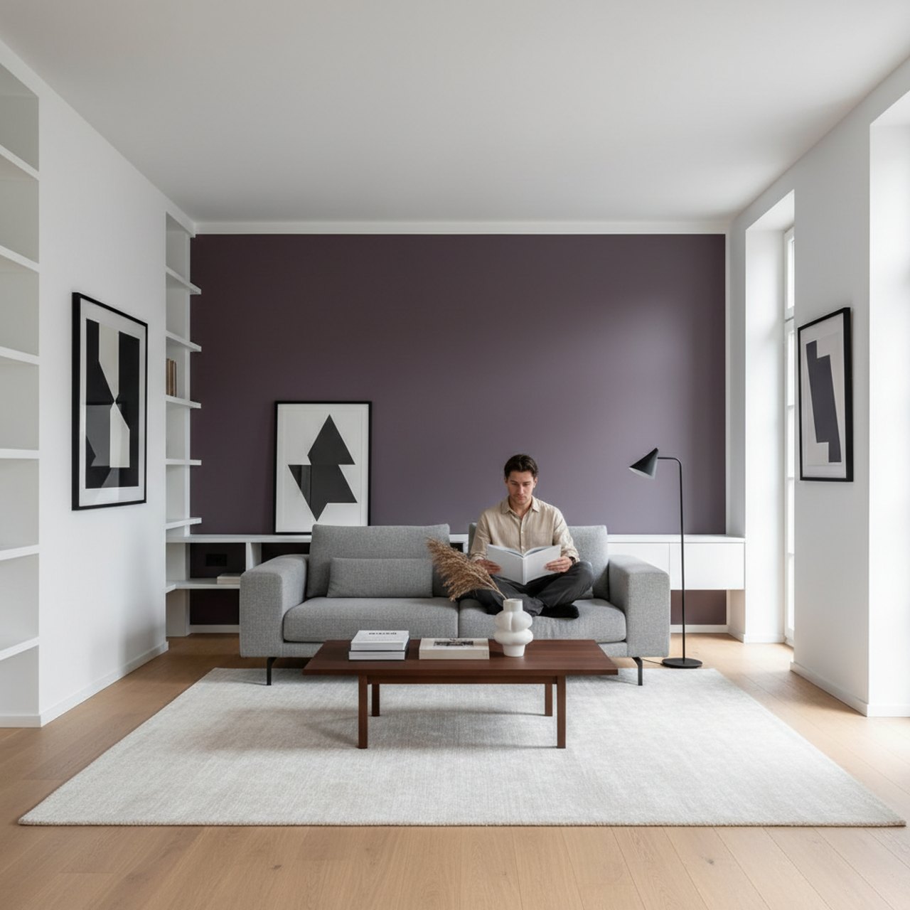 Wohnzimmer mit Akzentwand