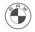 BMW Logo in Schwarz-Weiß-Optik mit dem kreisförmigen Markenschriftzug auf schwarzem Hintergrund.