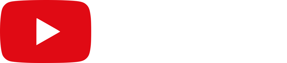 YouTube Logo mit rotem Play-Button und weißem Schriftzug auf schwarzem Hintergrund.