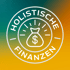 Weißer Kreis auf Farbübergang mit "HOLISTISCHE FINANZEN" und Geldsack-Symbol.