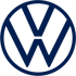 Dunkelblaues Volkswagen-Logo, ein V über einem W in einem Kreis.