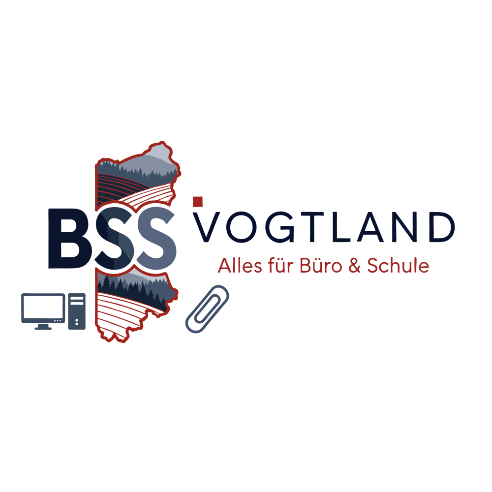 Logo: BSS Bürotechnik Schwalm & Staffe Ihr Bürofachhändler seit 1970 auf grünem Hintergrund.