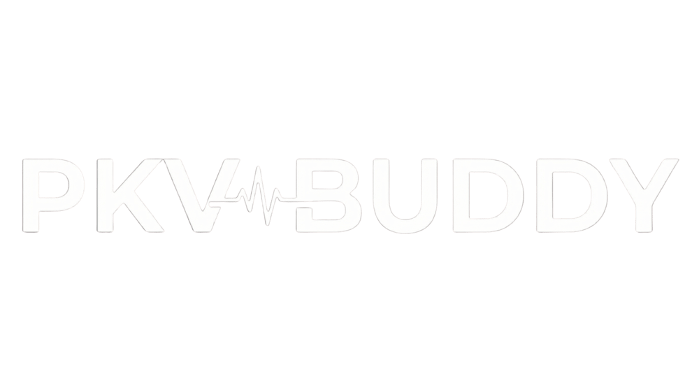 PKV Buddy Logo mit Herzschlag-Symbol zwischen PKV und Buddy auf grünem Hintergrund.