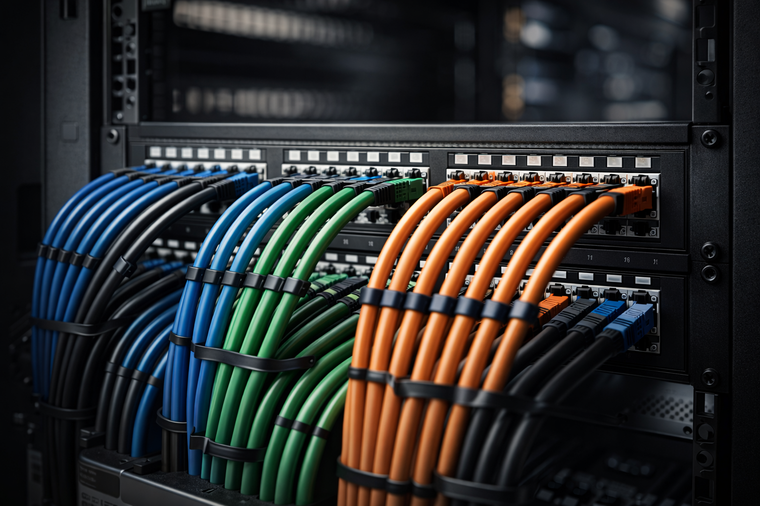 Professionelle Netzwerkverkabelung Patchpanel