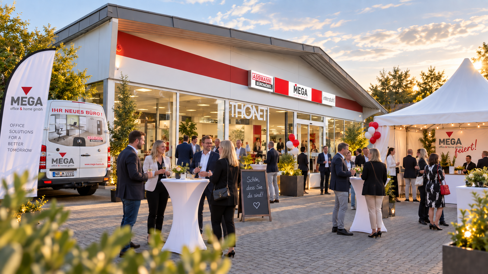 Moderner Event-Raum für die Jubiläumsfeier