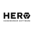 HERO Handwerker Software Logo in Schwarz auf dunkelgrünem Hintergrund.