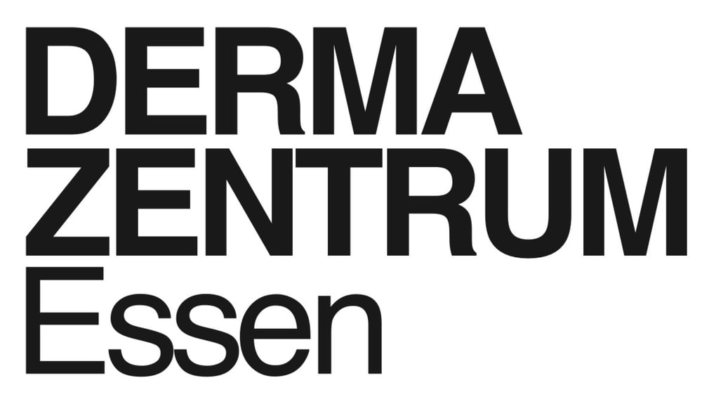 Schwarzer Text auf weißem Hintergrund: Dermazentrum Essen