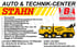 Werbegrafik des Auto & Technik-Centers Stahn mit Leistungen wie Pannenhilfe, Abschleppdienst, Autokran und Bergungsdienst.