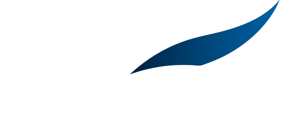 Logo mit "Cura Wealth" in Weiß und einem blauen, geschwungenen Blatt über dem Wort "Wealth".