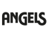 Schwarzes „ANGELS“-Logo auf einem dunkelgrünen Hintergrund.
