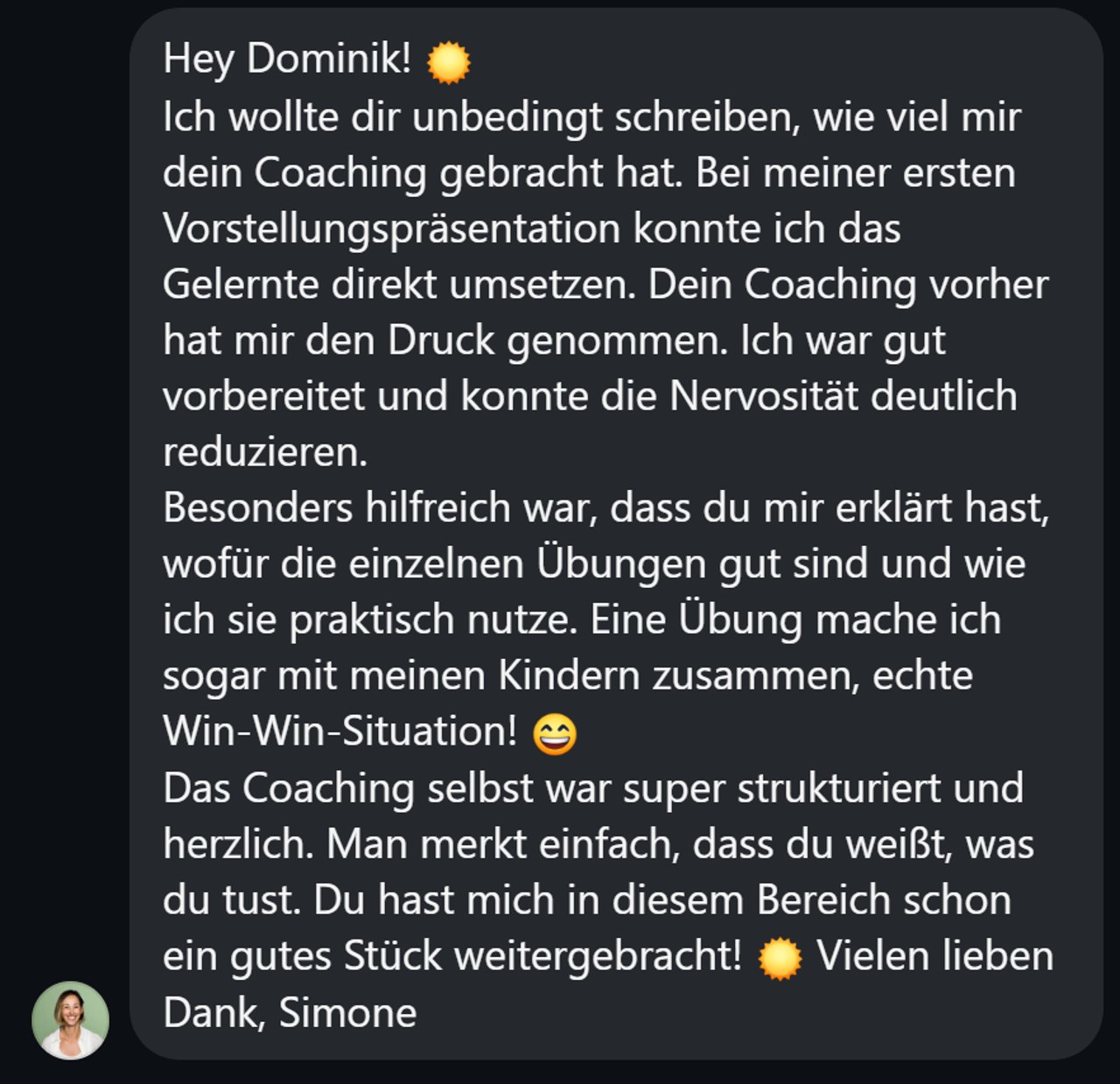 Nachricht von Simone Wiesinger-Springer