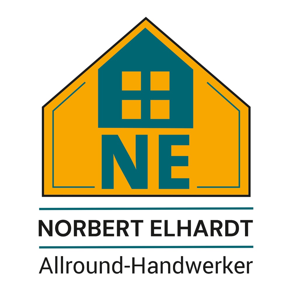 Logo: Hausform mit "NE" und Fenster, darunter "NORBERT ELHARDT Allround-Handwerker".