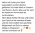 Deutschsprachiger Text: "Hab's mit Evoke your Spirit ausprobiert und bin absolut geflasht!!! ...diese Kombi mit Coa und Evoke your Spirit ist der absolute Knaller und für mich endlich eine perfekte Möglichkeit viel Grün in meinen Alltag zu integrieren. Und es schmeckt mir" mit Emojis.